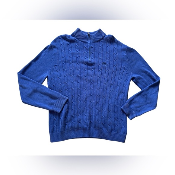 Chaps Cable Knit Sweater Men Size Large 1/4 Zip - Picture 1 of 3